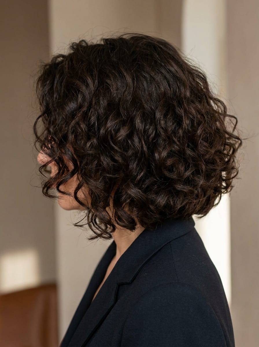 Curly Bob für dickes Haar - Lockige Bob Frisur